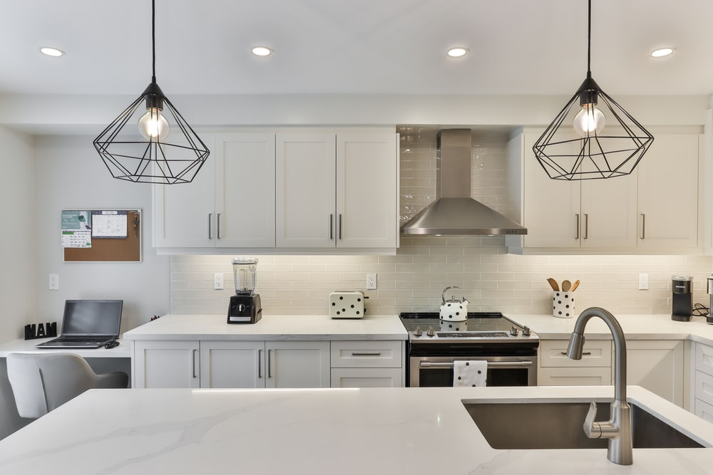 an all-white kitchen theme